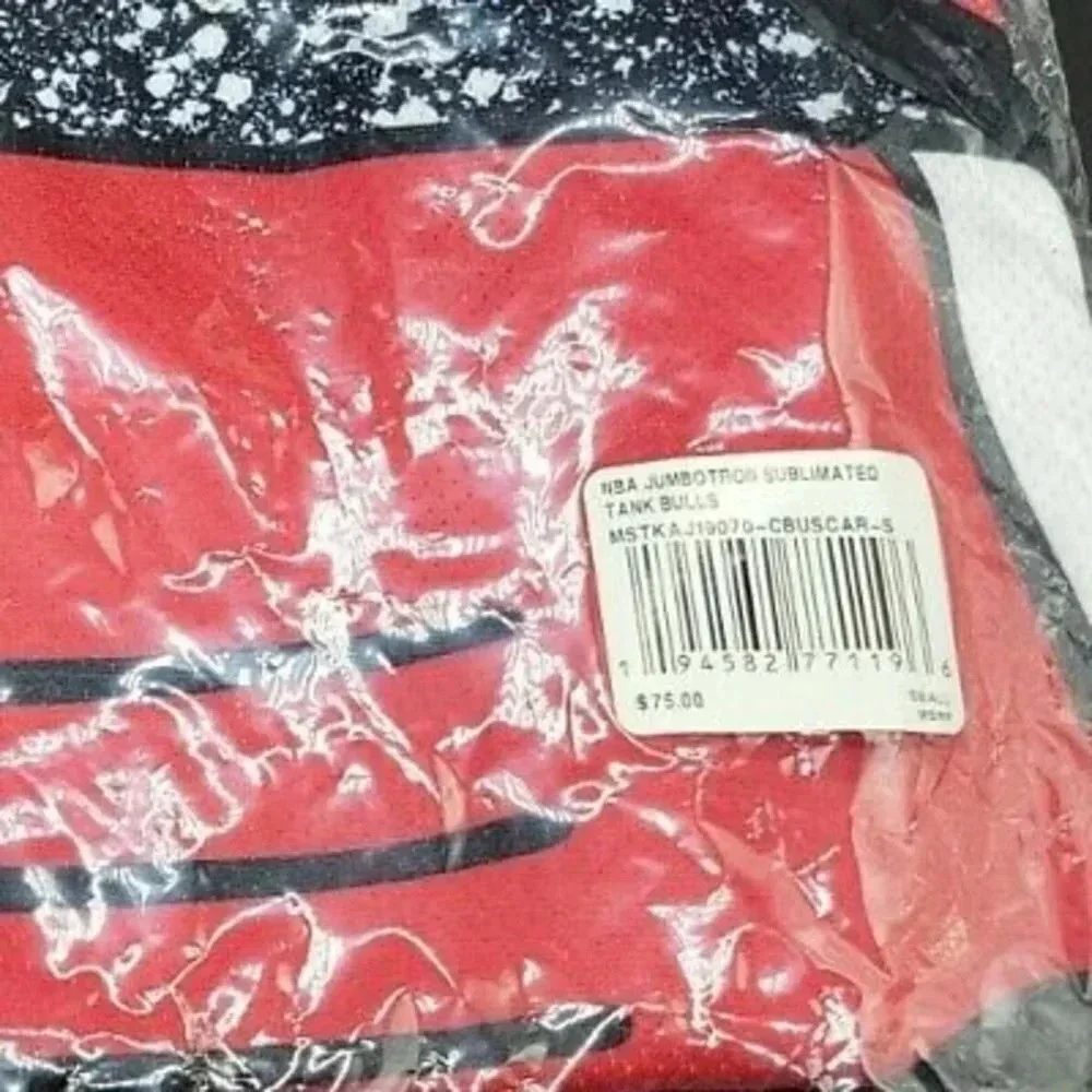 Mitchell & Ness Scarlet NBA Chicago Bulls Jumbotron Mesh Tank Size Small